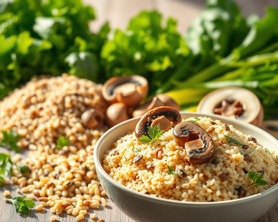 Benefícios Nutricionais da Quinoa e Cogumelos
