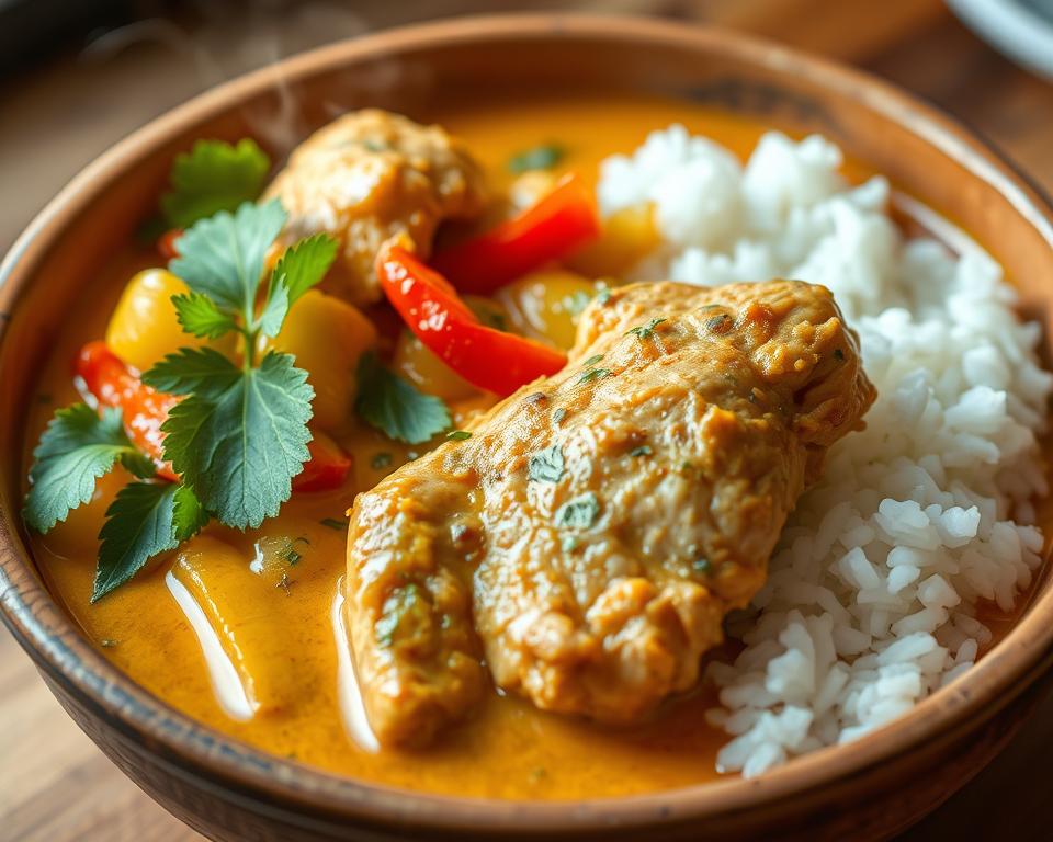 Frango ao Curry com Leite de Coco Light
