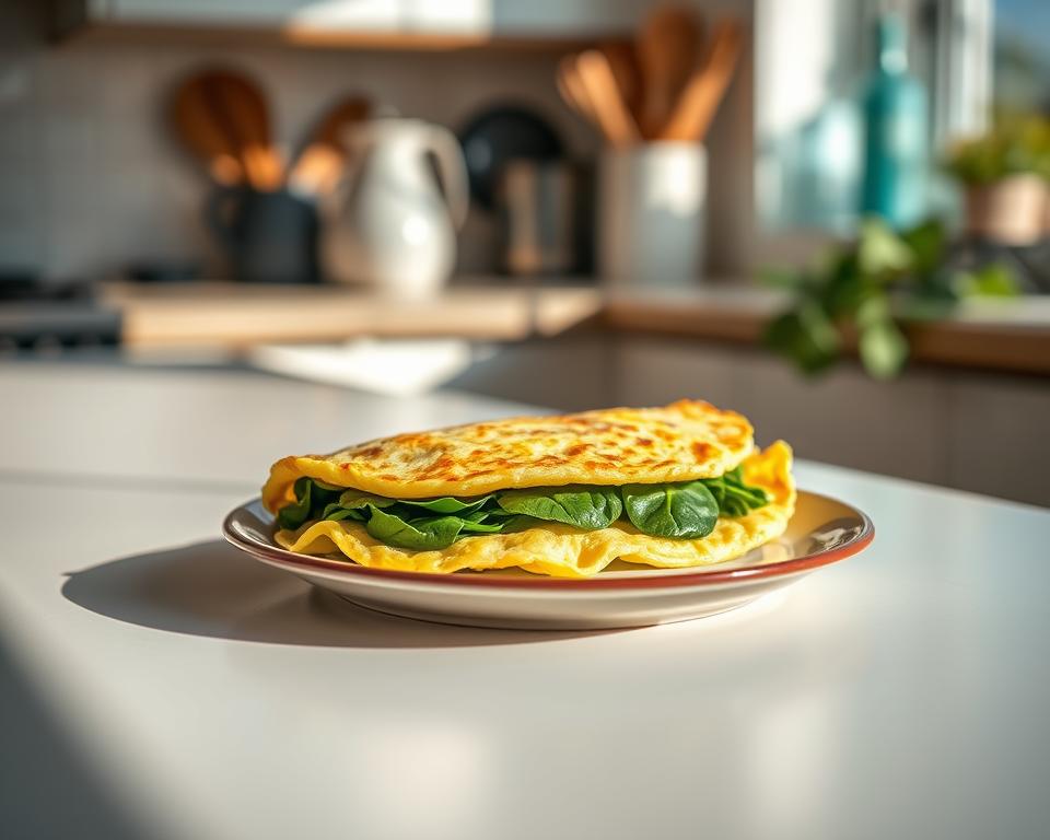 Omelete de Claras com Espinafre