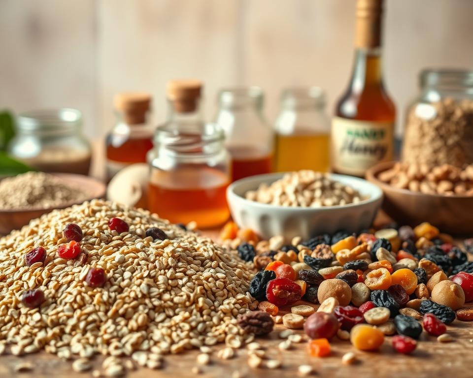 ingredientes para barrinha de cereal