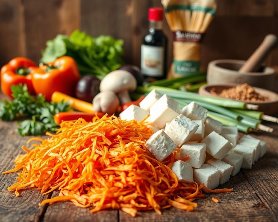 ingredientes talharim de cenoura com tofu