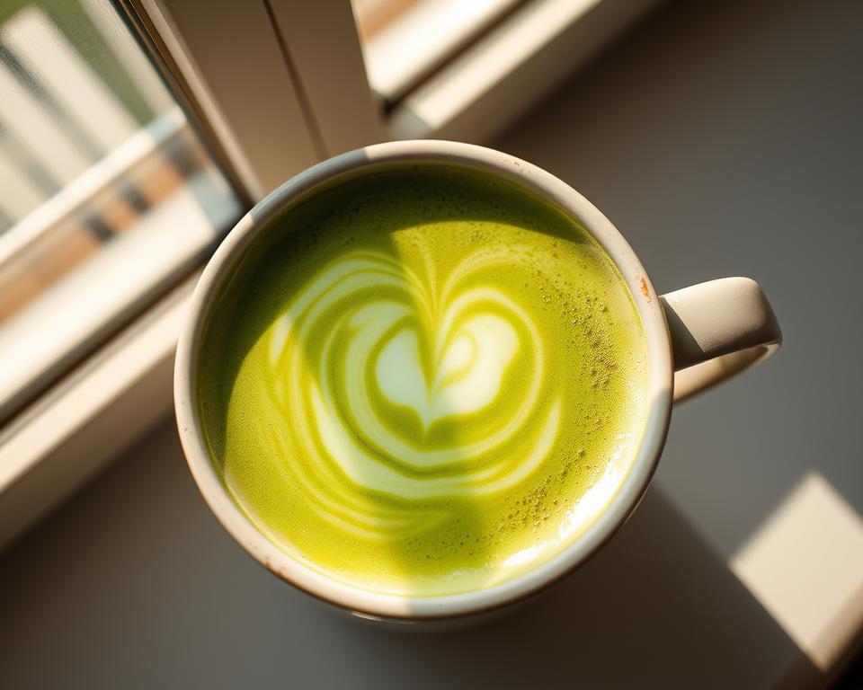 matcha latte com leite vegetal