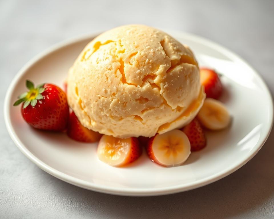 sorvete de banana com morango